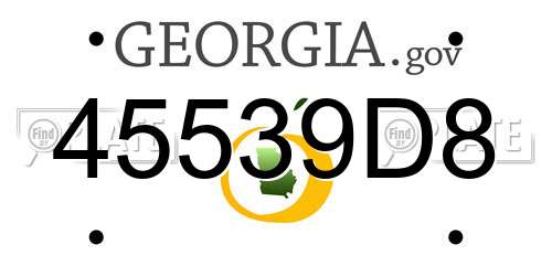 45539D8 Georgia License Plate