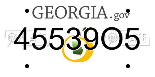 45539O5 Georgia License Plate