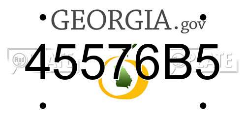 45576B5 Georgia License Plate