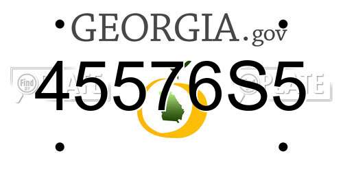 45576S5 Georgia License Plate
