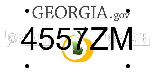 4557ZM Georgia License Plate