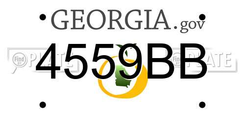 4559BB Georgia License Plate