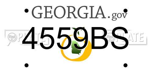 4559BS Georgia License Plate