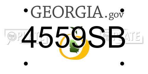 4559SB Georgia License Plate