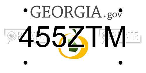 455ZTM Georgia License Plate