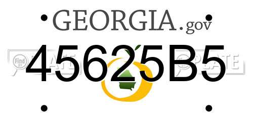 45625B5 Georgia License Plate