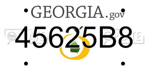 45625B8 Georgia License Plate