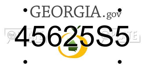 45625S5 Georgia License Plate