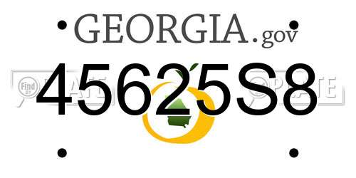 45625S8 Georgia License Plate