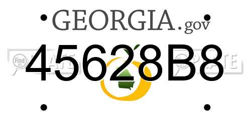 45628B8 Georgia License Plate