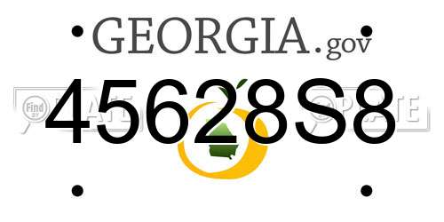 45628S8 Georgia License Plate