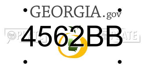 4562BB Georgia License Plate