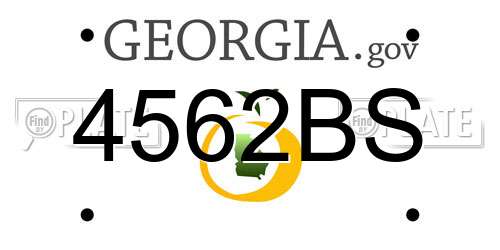 4562BS Georgia License Plate