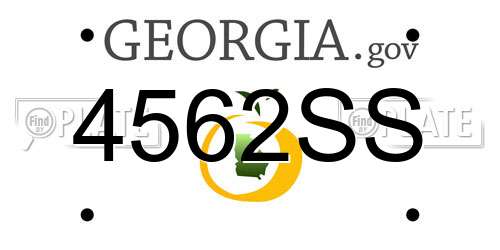 4562SS Georgia License Plate