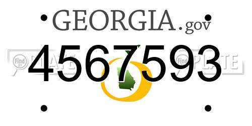 4567593 Georgia License Plate