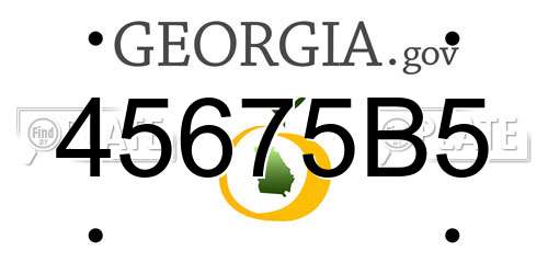 45675B5 Georgia License Plate