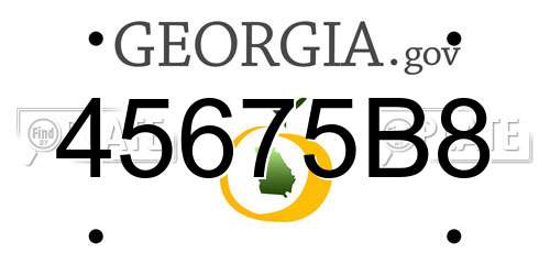 45675B8 Georgia License Plate