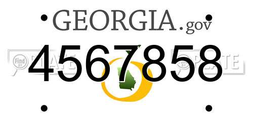 4567858 Georgia License Plate