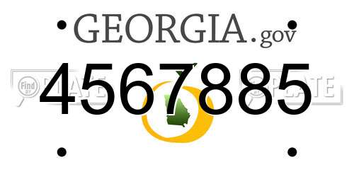 4567885 Georgia License Plate