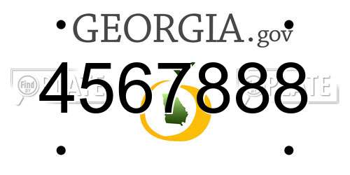 4567888 Georgia License Plate