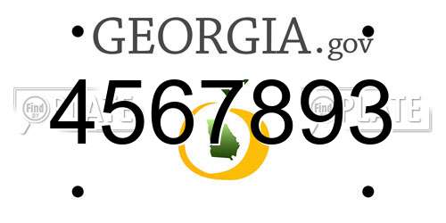 4567893 Georgia License Plate