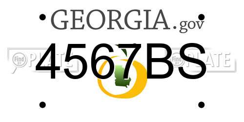 4567BS Georgia License Plate