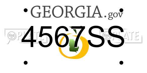 4567SS Georgia License Plate
