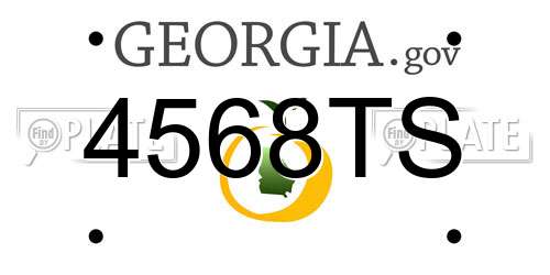 4568TS Georgia License Plate