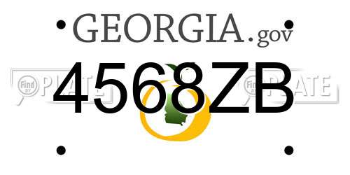 4568ZB Georgia License Plate