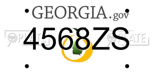 4568ZS Georgia License Plate