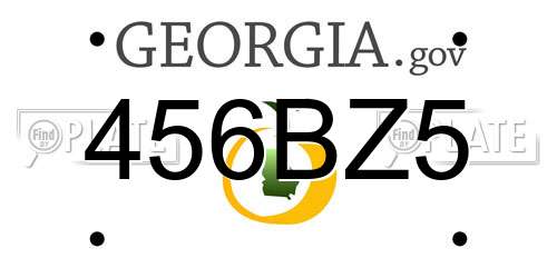 456BZ5 Georgia License Plate