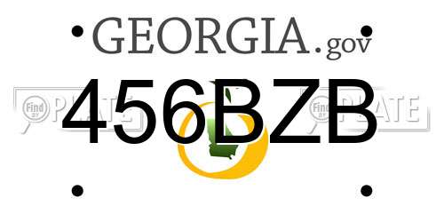 456BZB Georgia License Plate