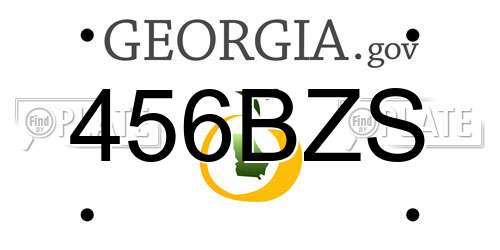 456BZS Georgia License Plate