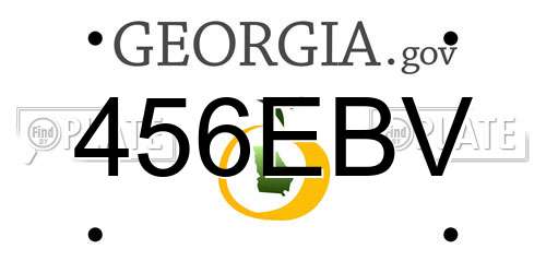 456EBV Georgia License Plate