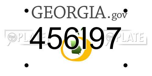 456I97 Georgia License Plate