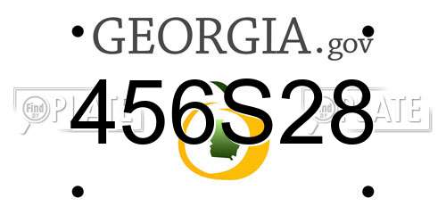 456S28 Georgia License Plate