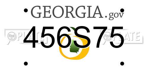 456S75 Georgia License Plate