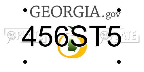 456ST5 Georgia License Plate