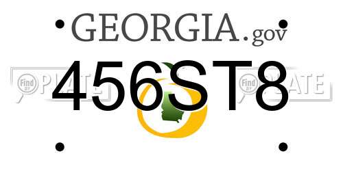 456ST8 Georgia License Plate