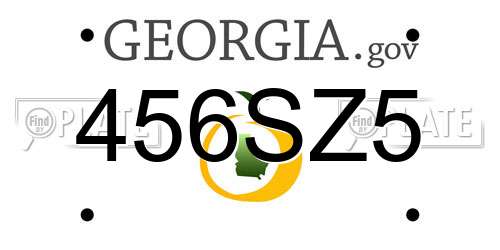 456SZ5 Georgia License Plate