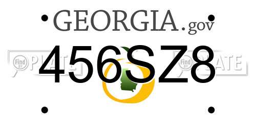 456SZ8 Georgia License Plate