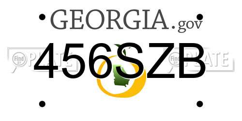 456SZB Georgia License Plate