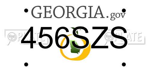 456SZS Georgia License Plate