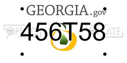 456T58 Georgia License Plate