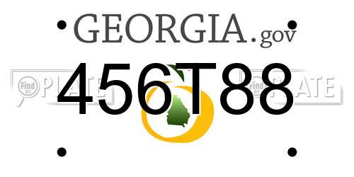 456T88 Georgia License Plate