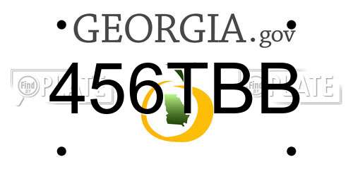 456TBB Georgia License Plate