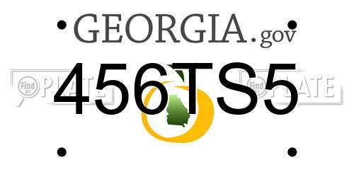 456TS5 Georgia License Plate
