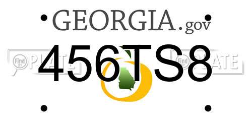 456TS8 Georgia License Plate