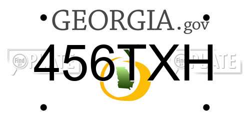 456TXH Georgia License Plate
