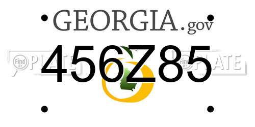 456Z85 Georgia License Plate